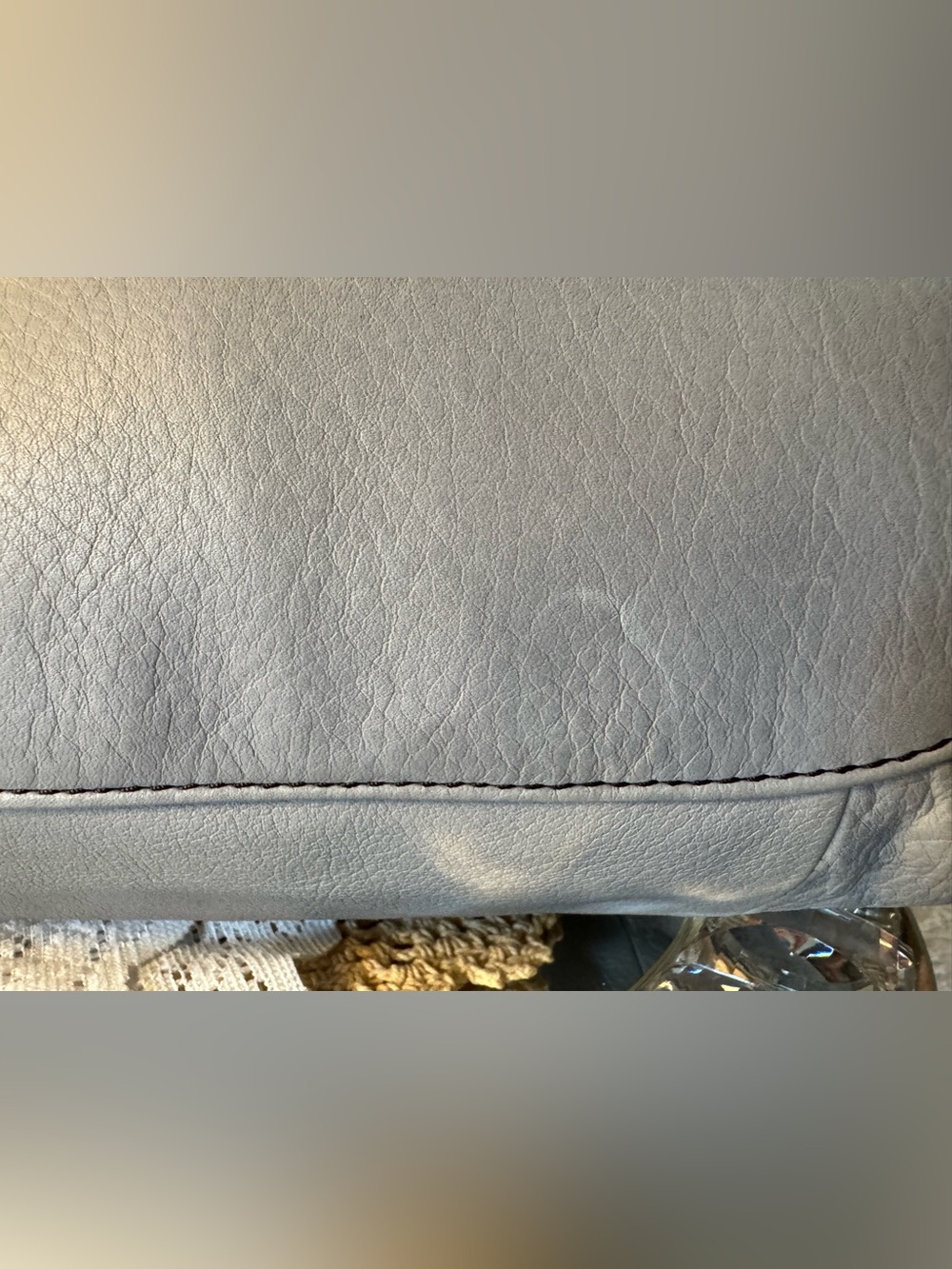 B makowsky Light Gray Leather Shoulder Bag with leopard interior - Picture 5 of 16